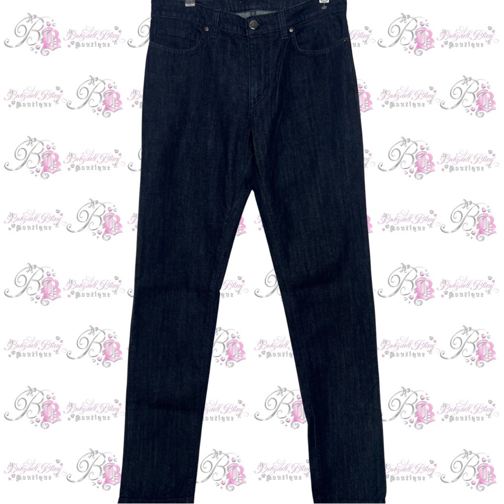 Versace jeans Medusa logo metal emblem buttons charm straight leg dark wash 💎 - Picture 1 of 16